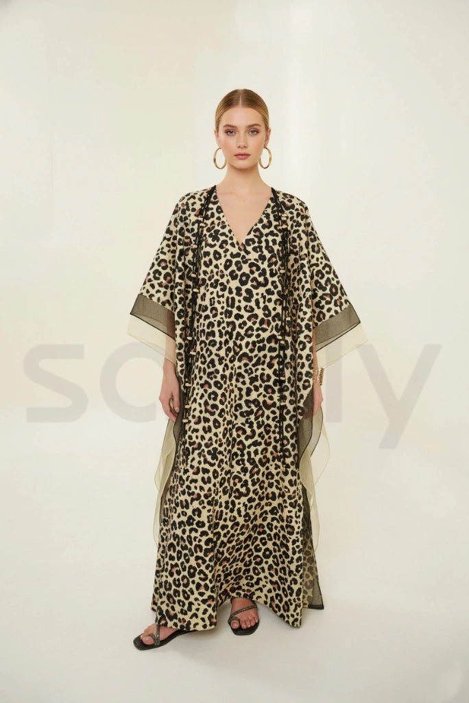 Women flowy kaftan dress for casual wear