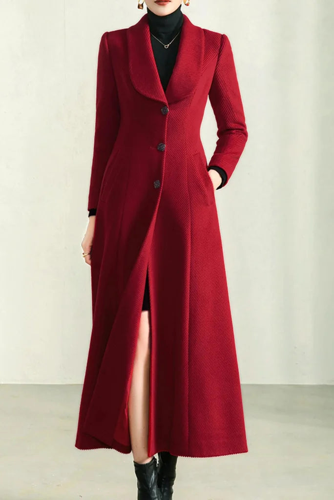 WomenRedLongCoat