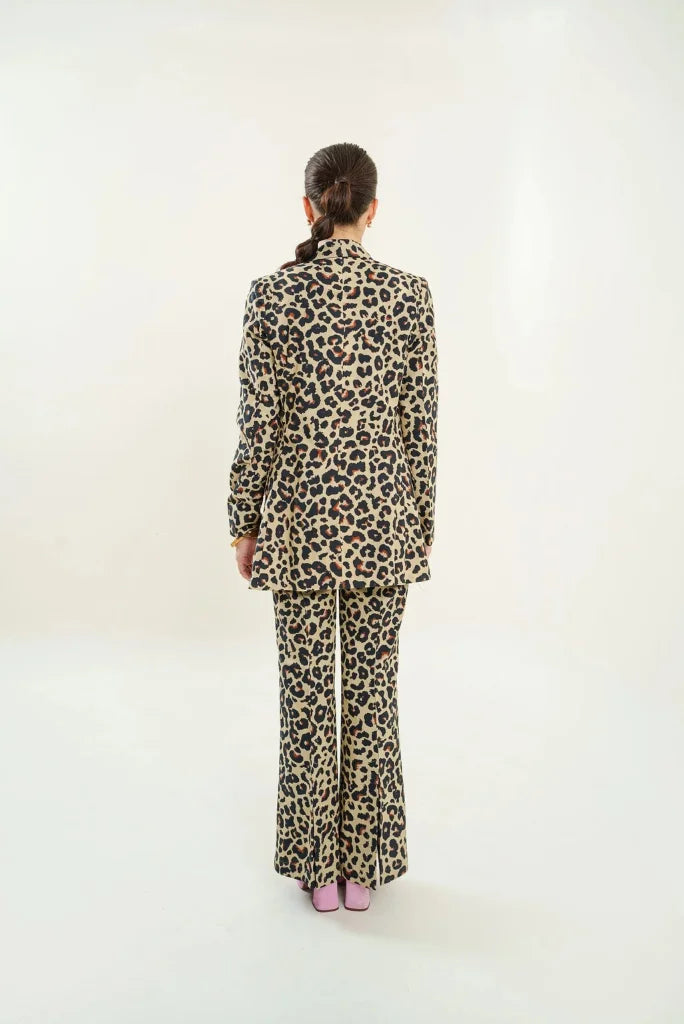Women chic leopard print co ord matching set