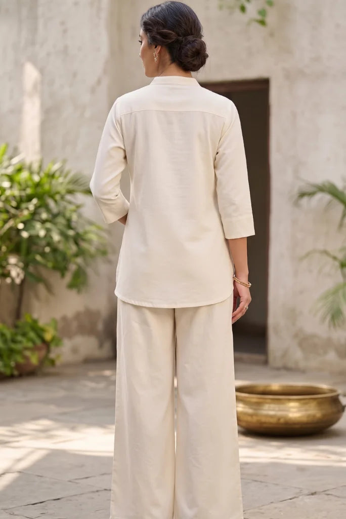 Women embroidered coord set back view