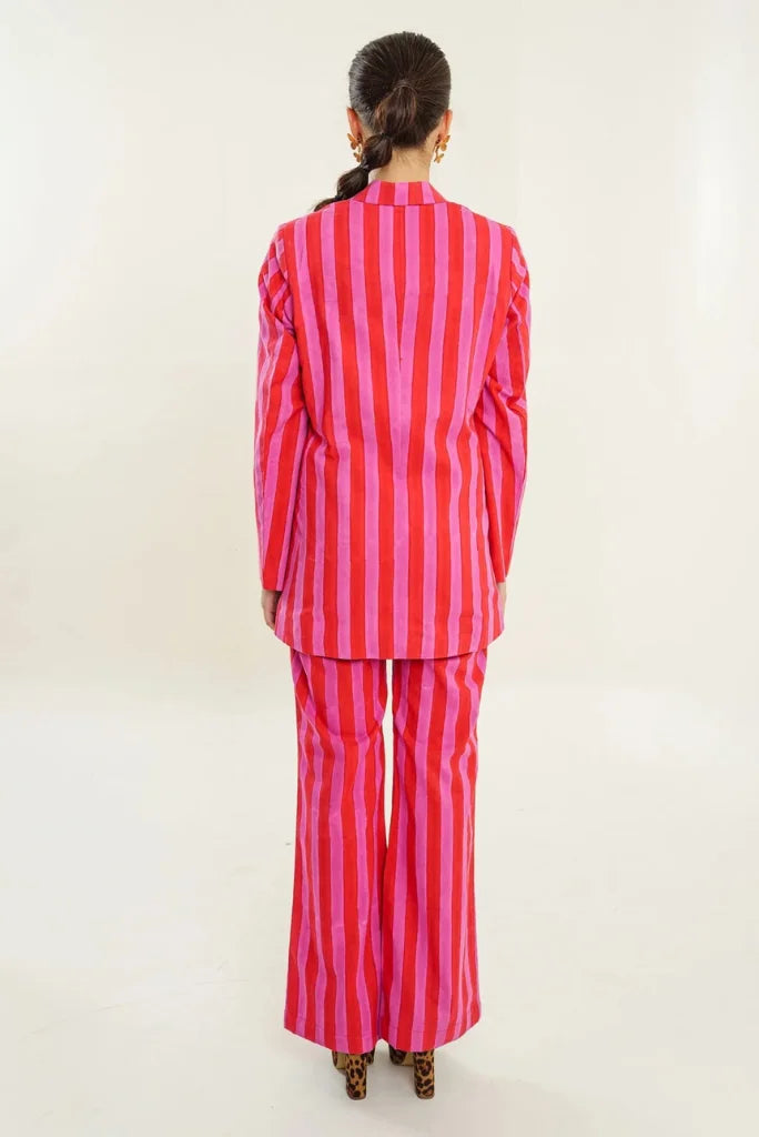 Women red and pink stylish matching set for chic styling-back