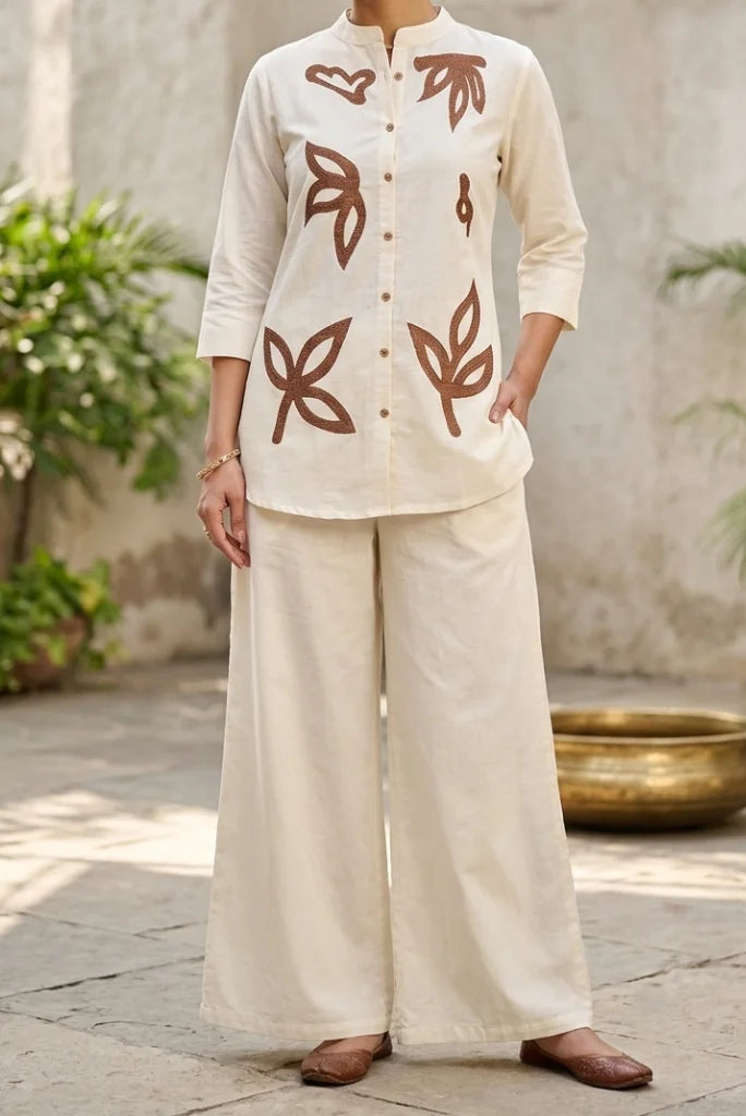 women top and trouser set front pose